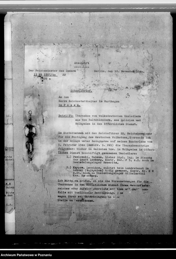 Obraz 7 z jednostki "Pawlowski, Tadeus; Karpow, Leonidas - ubieganie się o zatrudnienie w administracji ogólnej"