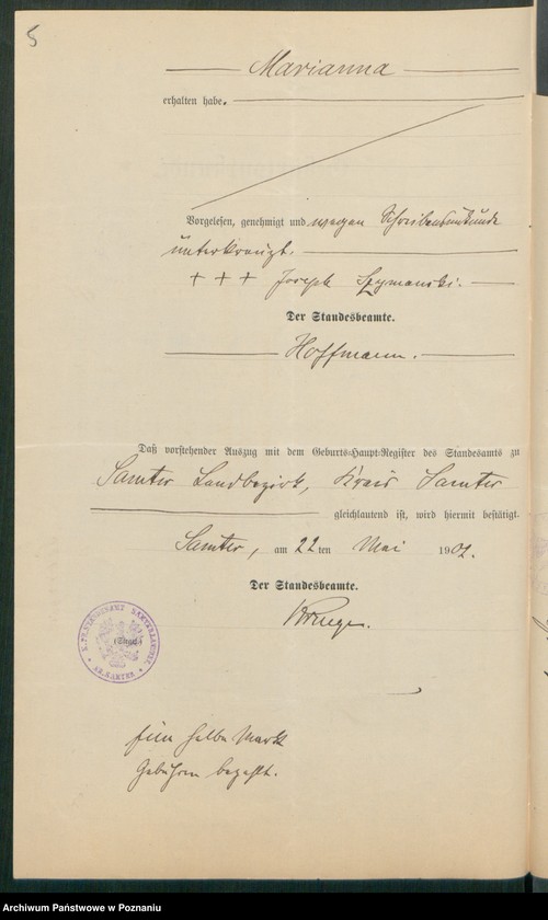 Obraz 7 z jednostki "[Dokumenty dostarczone przez narzeczonych do zawarcia związku małżeńskiego za 1902 rok. Tom IX]"