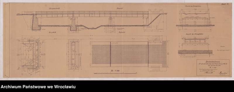 image.from.unit.number "Bestandzeichnung Straßenbrücke über die Flutmulde zur Weide bei Günterbrücke"