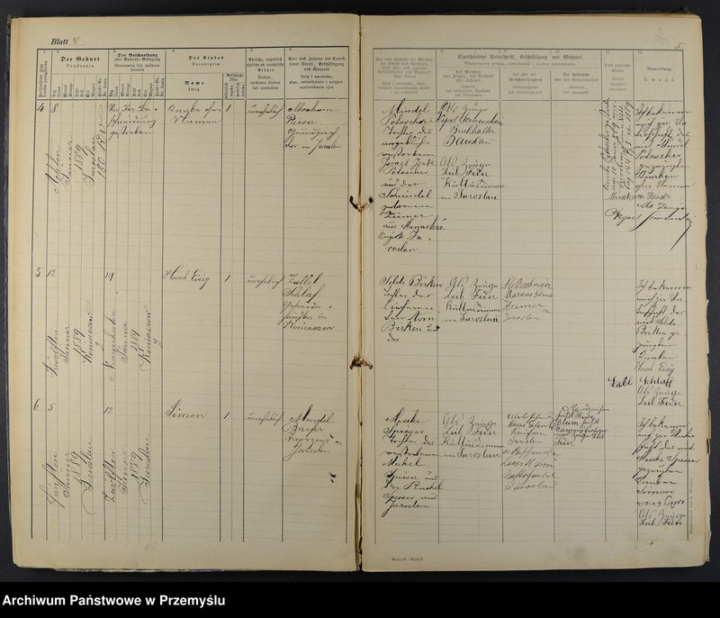 image.from.unit.number "Geburtsmatrik des israelitischen Matriken-Bezirkes Jaroslau pro 1889"