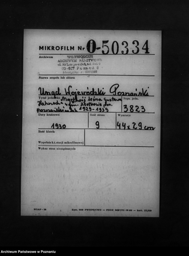 Obraz 2 z jednostki "Majętność leśna Gustawa Hahnscha w gminie Złotkowie powiat poznański program urządzania gospodarstwa leśnego na lata 1929-1939"