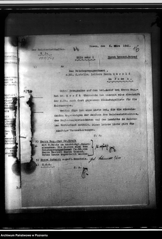 Obraz 20 z jednostki "Landeskulturtagung- korespondencja, spisy zaproszonych osób"