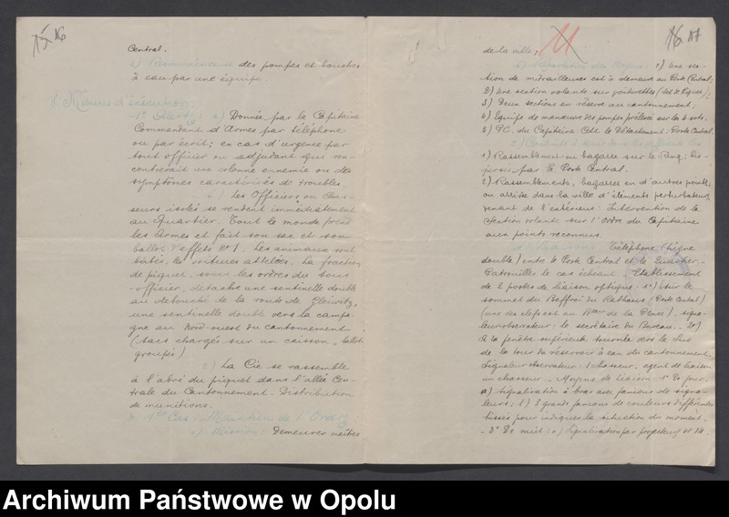 Obraz 17 z jednostki "/Plany obrony poszczególnych garnizonów przez oddziały wojsk francuskich na Górnym Śląsku na wypadek alarmu/"