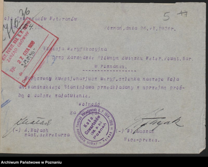 Obraz 7 z jednostki "Poznań - koło czwartaków - akta koła."