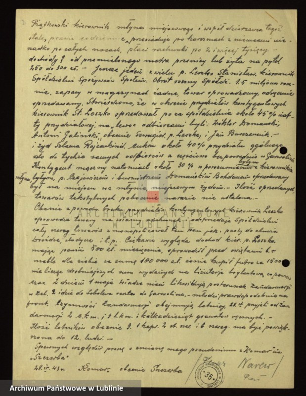 image.from.unit.number "[Raport Rejonu II za okres 15-30.IV.1943 r. oraz listy imienne osób rozstrzelanych przez dowódcę posterunku żandarmerii niemieckiej w Żelechowie Alberta Guntrowa za III-IV.1944 r.]"