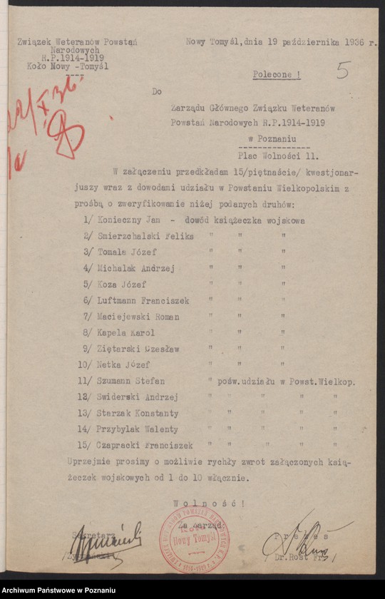 Obraz 8 z jednostki "Nowy Tomyśl - akta koła."