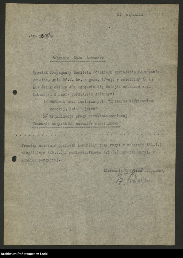 Obraz 12 z jednostki "Komunikaty w sprawie szkolenia międzypartyjnego"