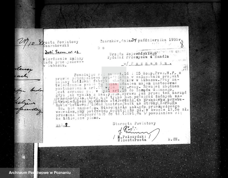 Obraz 12 z jednostki "Zatwierdzenie zakładu przemysłowego /kotłowni przy fabryce dywanów i chodników Firmy Wawel/ St. Kluze w Lubaszu"