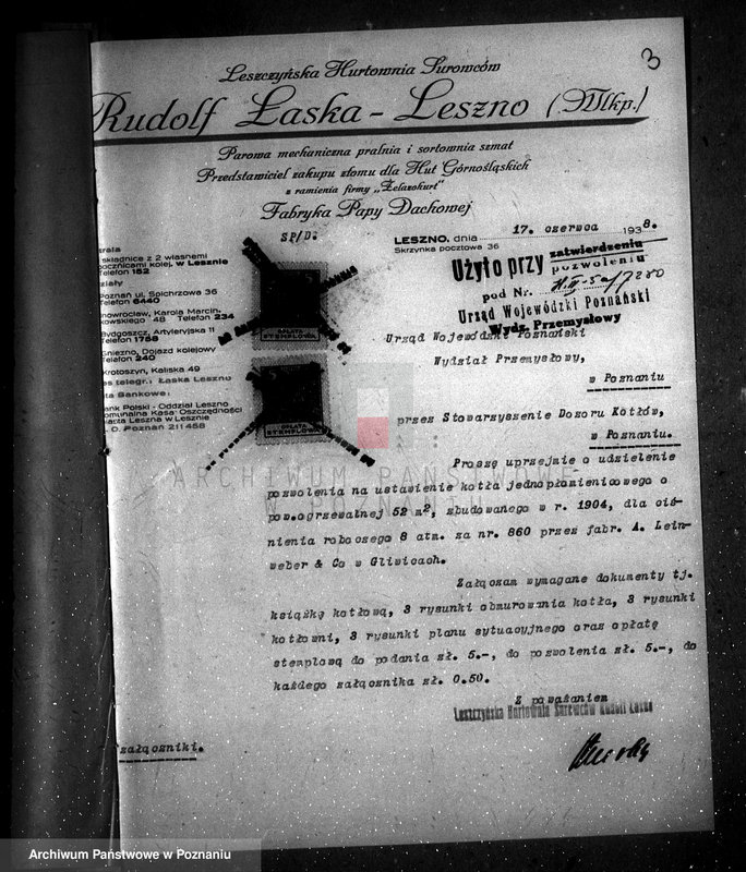 Obraz 8 z jednostki "Leszczyńska Hurtownia Surowców w Lesznie nr woj. kotła 7280"