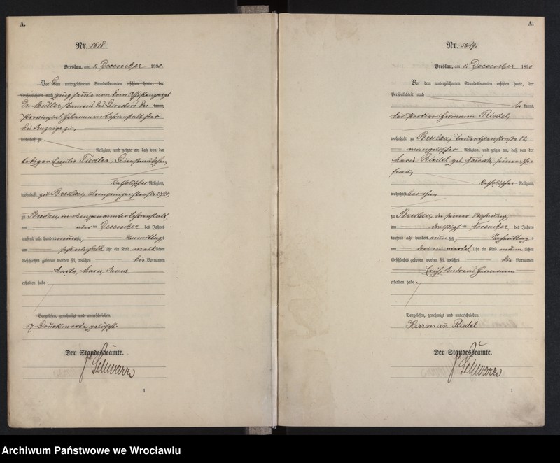 image.from.unit.number "Geburts-Haupt-Register Breslau II 1890 Band 15"