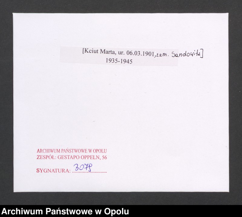Obraz 2 z jednostki "[Kciut Marta, ur. 06.03.1901, zam. Sandowitz]"