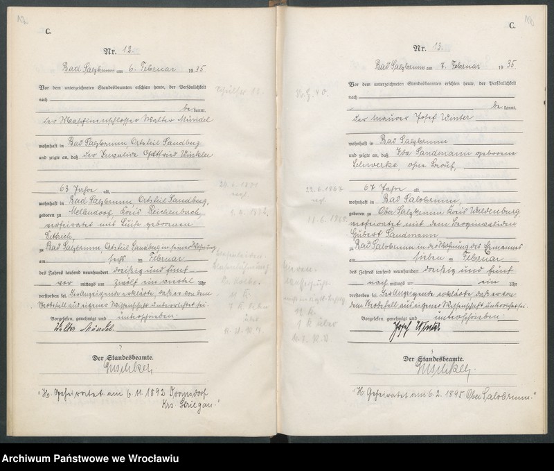 Obraz 10 z jednostki "Sterbe-Haupt-Register Ober Salzbrunn (Szczawno-Zdrój) 1934"