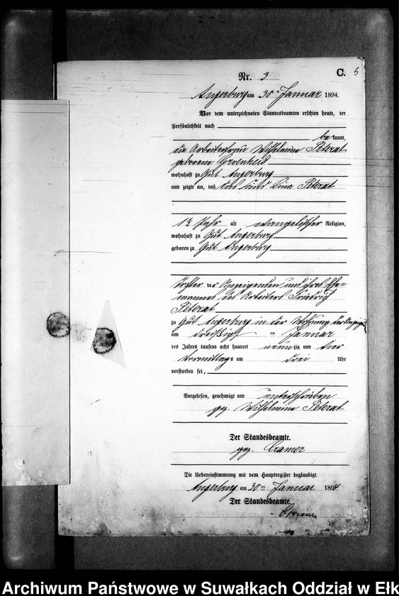 image.from.unit.number "Sterbe-Neben-Register des Preussischen Standes-Amtes Kehlen Kreis Angerburg"