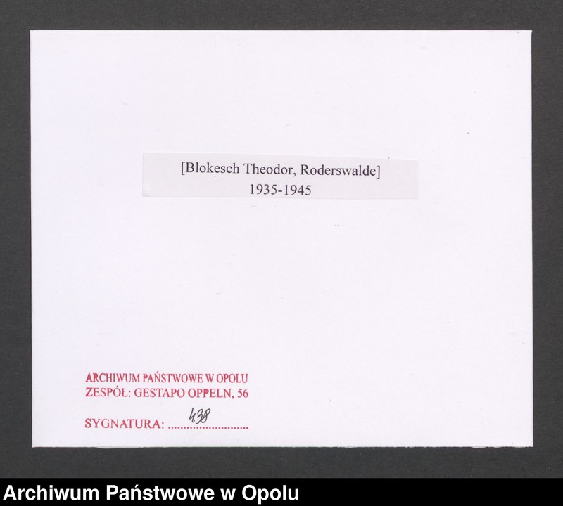 Obraz 2 z jednostki "[Blokesch Theodor, Roderswalde]"