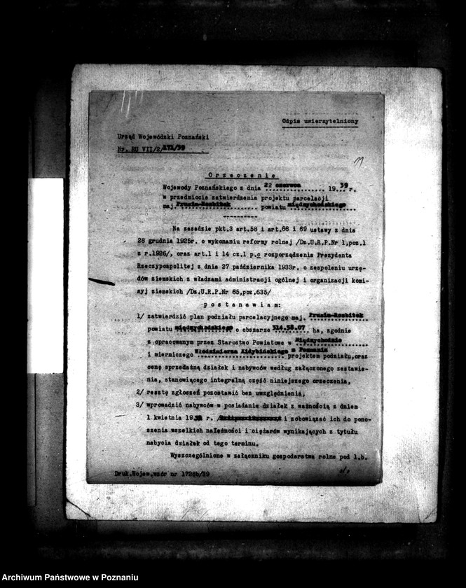 Obraz 16 z jednostki "/Majątek Prusim-Rozbitek powiatu międzychodzkiego sprawy parcelacyjne"