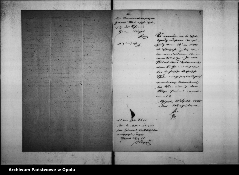 Obraz 9 z jednostki "Acta des Magistrats zu Oppeln betreffend das, von dem Vorwerksbesitzer Jacob Kalus der Katholischen Schule vermachte Legat von 100 Rtl."