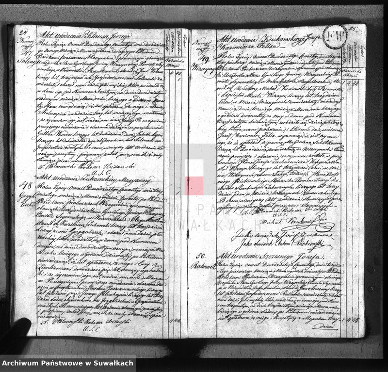 image.from.unit.number "Akta urodzonych gminy wiżańskiey obwodu seyneńskiego, w województwie augustowskim od dnia 1-go stycznia do dnia 31 grudnia 1824 roku"
