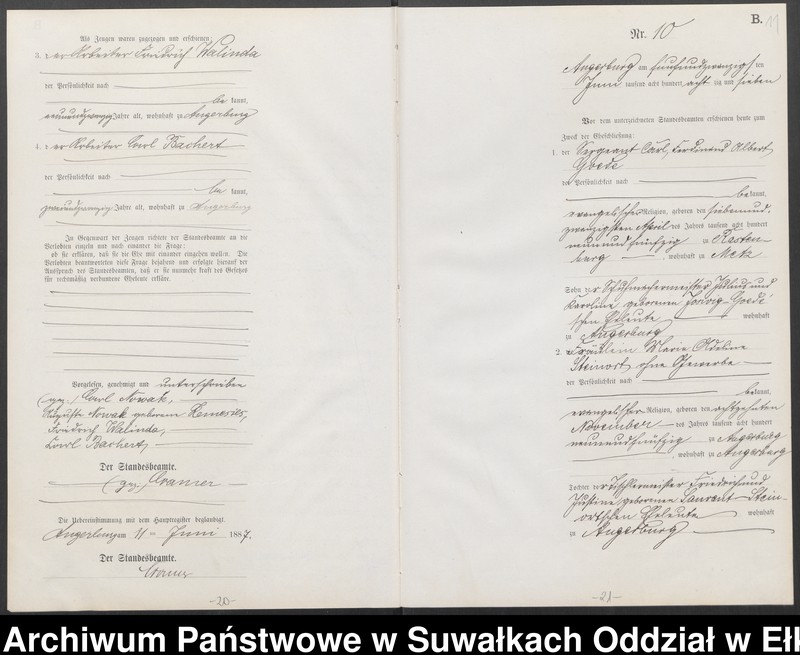 image.from.unit.number "Heiraths-Neben-Register des Preussischen Standes-Amtes der Stadt Angerburg Kreis Angerburg"