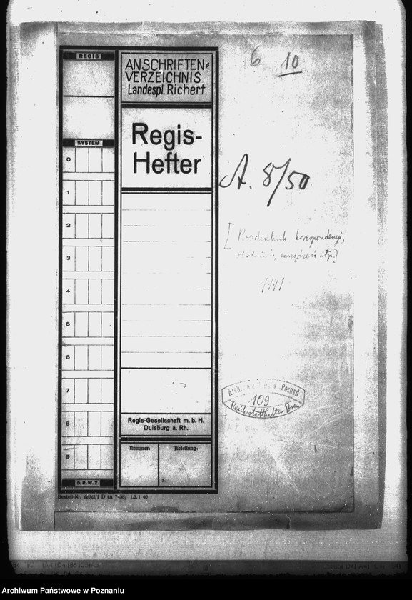 Obraz 4 z jednostki "Rozdzielnik korespondencji, okólników, zarządzeń itp."