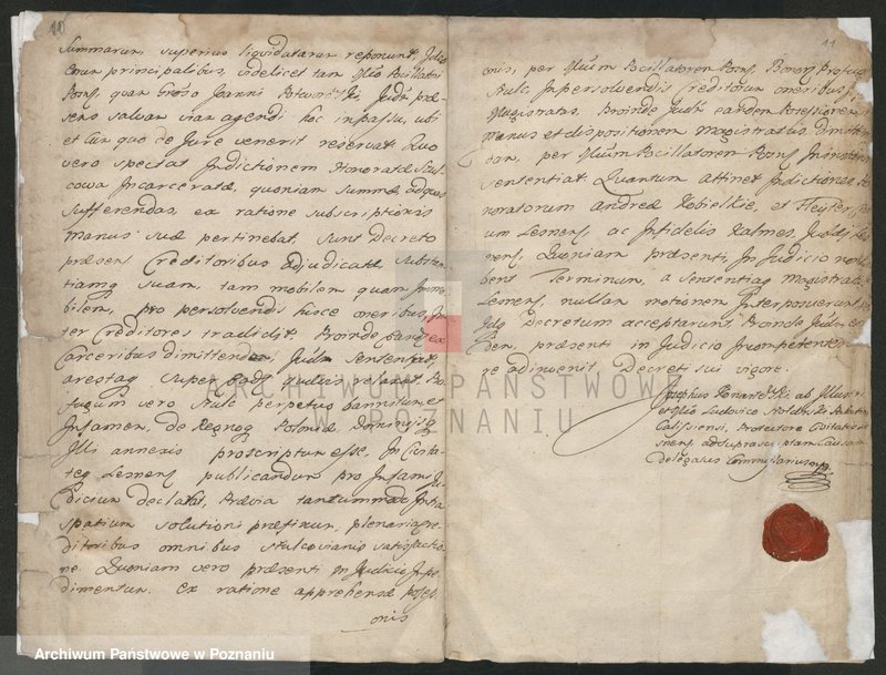 Obraz 8 z jednostki "Dekret specjalnej Komisji Królewskiej rozstrzygających sprawę wierzycieli dóbr ordynacji Sułkowskich; język łaciński"