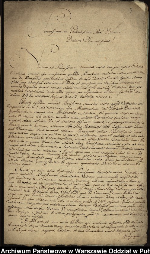 image.from.unit.number "Kopie pism i dekretów dotyczących dyspens małżeńskich, separacji i rozwodów (głównie z przełomu XVIII i XIX w.)"