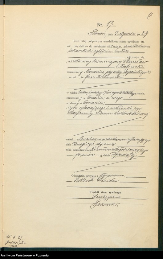 Obraz 19 z jednostki "Księga miejscowa zgonów tom I [Rejestr główny zgonów]"