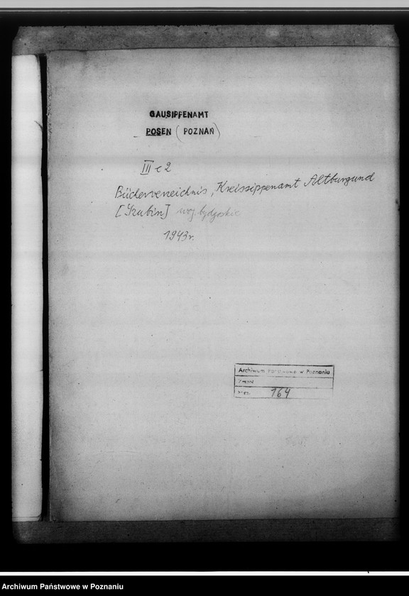 image.from.unit.number "Bücherverzeichnis, Kreissippenamt Altburgund [Szubin, województwo bydgoskie]"