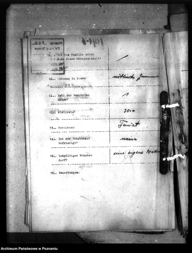 Obraz 20 z jednostki "Wohnungszuweisungen für Deutsche. Verdrängung der Polen."