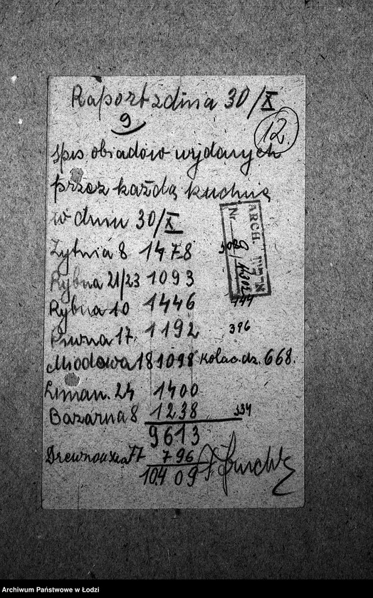 Obraz 15 z jednostki "[Kuchnia nr 302, ul. Żytnia 8. Kuchnia, ul. Żytnia 20. Działalność kuchni, personel, konsumenci, kontrole]"