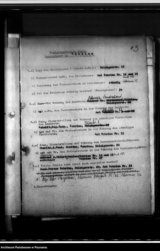 Obraz 17 z jednostki "Dienstübersichten- Beamten von Dienst"