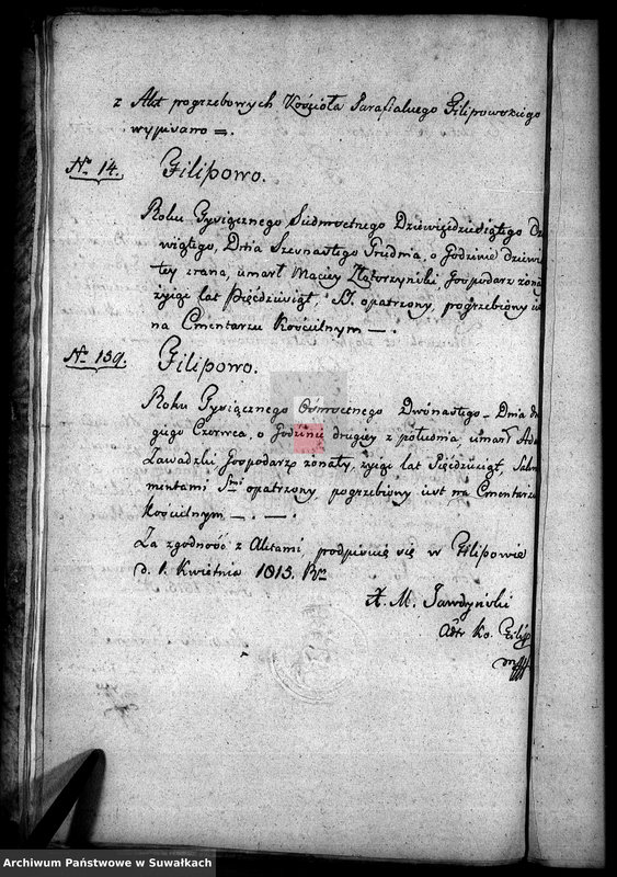 image.from.unit.number "Annexa Gminy Filipowskiey z Roku 1815"