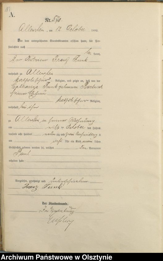 image.from.unit.number "Geburts-Haupt-Register Tom III,Nr 561 - 751"