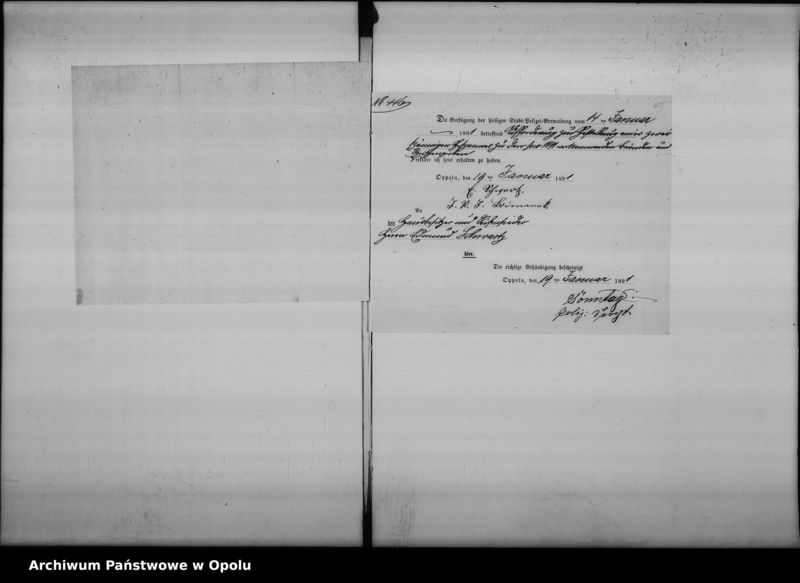 image.from.unit.number "Acta des Magistrats zu Oppeln betreffend das Feuer Lösch-Wesen hier Vol. I"