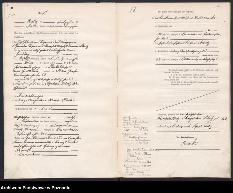 Obraz 20 z jednostki "Księga miejscowa małżeństw [Rejestr główny małżeństw]"