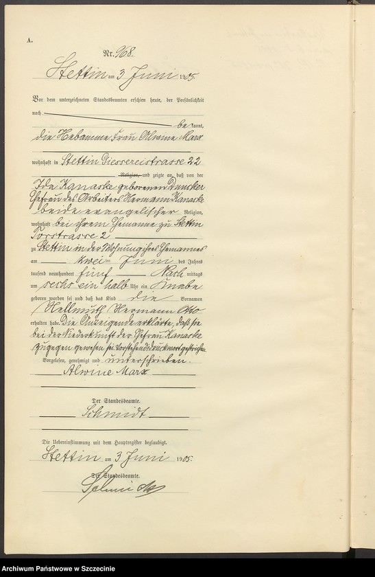 Obraz 16 z jednostki "Geburts-Register (Neben-Register) Band III"