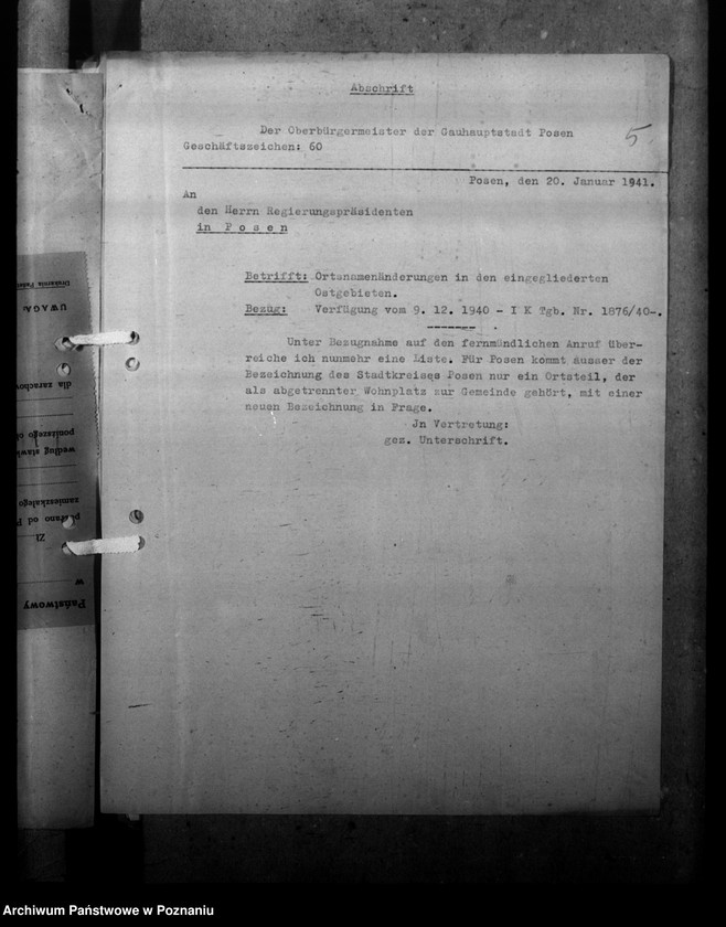 Obraz 9 z jednostki "Ortsnamenänderung - Posen- Stadt (miasto Poznań)"