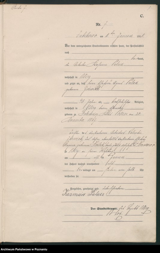 Obraz 10 z jednostki "Sterbe-Haupt-Register"