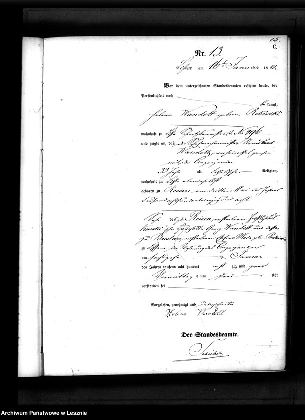 Obraz 16 z jednostki "[Księga zgonów - miasto]"