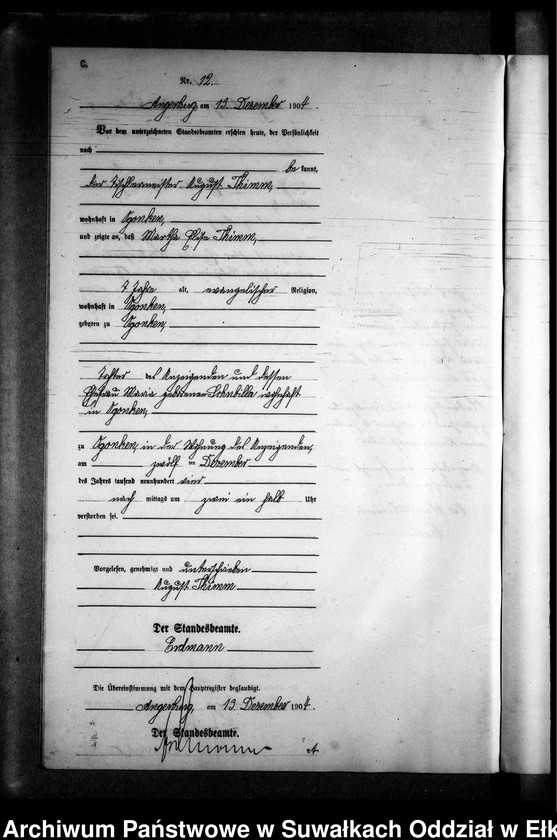 image.from.unit.number "Sterbe-Neben-Register des Preussischen Standes-Amtes Gross Strengeln Kreis Angerburg"