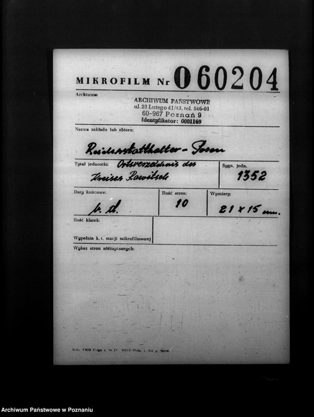 Obraz 2 z jednostki "Ortsverzeichnis des Kreises Rawitsch"