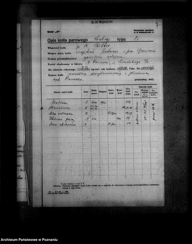 image.from.unit.number "Gorzelnia w Gostkowie powiat rawicki własność W. Bitter nr woj. 413"