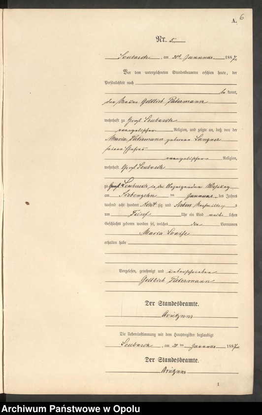 image.from.unit.number "Geburts-Neben-Register Standes-Amt Leubusch 1887"
