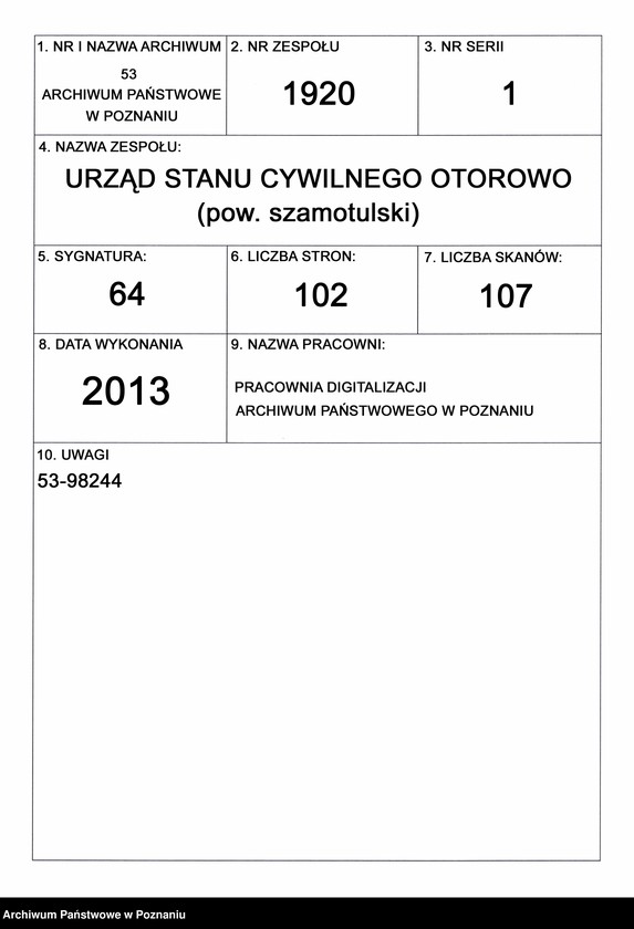 Obraz 1 z jednostki "Księga urodzeń"