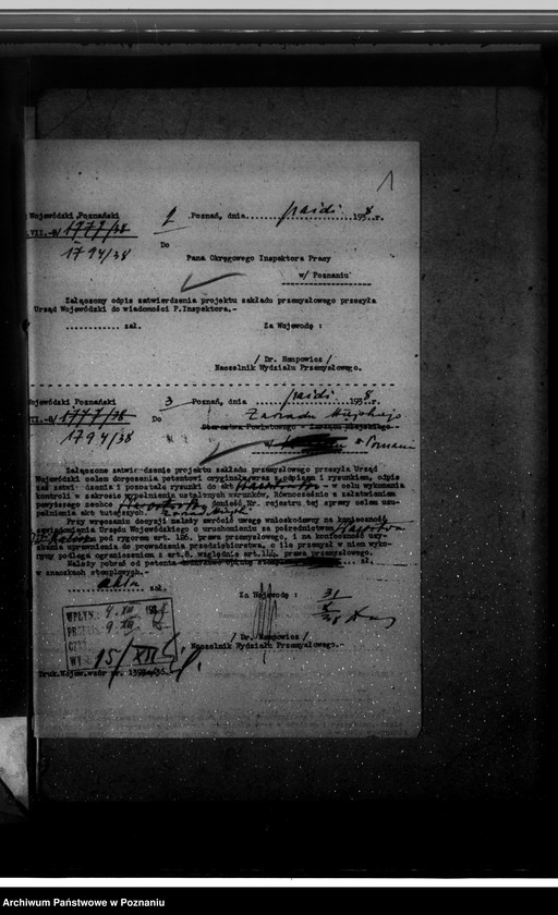 Obraz 5 z jednostki "Zatwierdzenie projektu rządzenia zakładu przemysłowego /Laboratorium Medyczno-Weterynaryjne "Medwet"/ w Poznaniu Fr. Nowakowskiego"