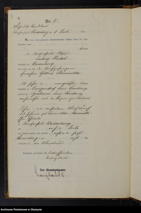 image.from.unit.number "Sterbe-Haupt-Register Nr 1 - 16"