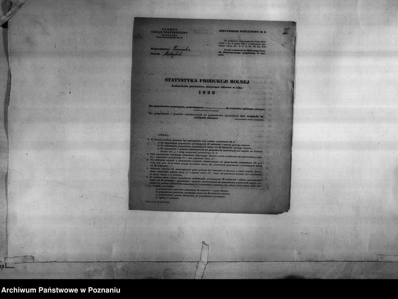 Obraz 7 z jednostki "/Statystyka produkcji rolnej - zestawienie powiatowe dotyczące zbiorów z terenu powiatu międzychodzkiego/"