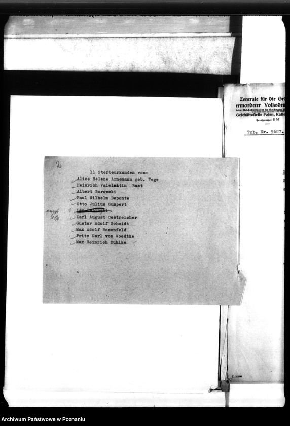 Obraz 6 z jednostki "Schriftwechsel mit Berlin- z Urzędu Stanu Cywilnego i Min. Spraw Wewnętrznych - w sprawie wystawienia świadectw zgonu"