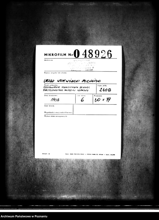 Obraz 2 z jednostki "/Zestawienie oszacowania działek parcelowanego majątku Kopojno"