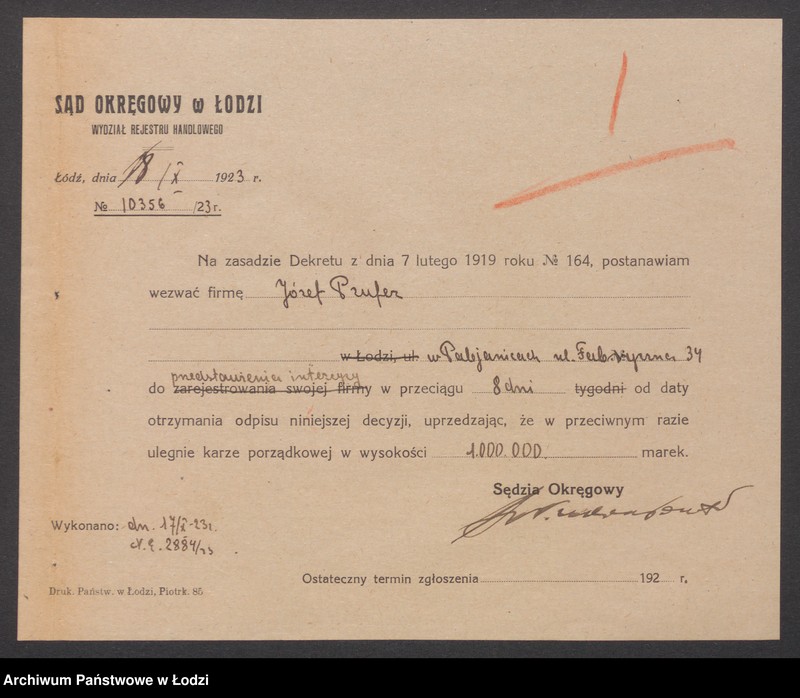 Obraz 3 z jednostki "Józef Prufer- wyrób towarów manufakturowych"