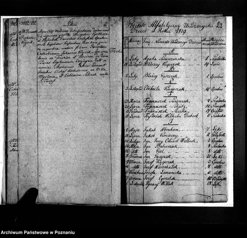 image.from.unit.number "Extractum ex libro baptisatorum"